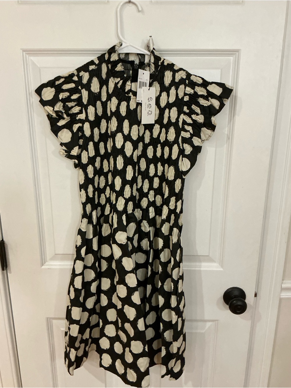 NWT Sea New York Arline polka dot smocked dress sz large $425 - Picture 2 of 6